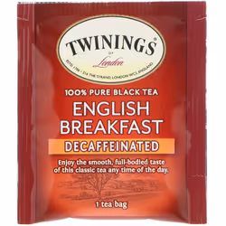Twinings, 100% Pure Black Tea, English Breakfast, Decaffeinated, 25 Tea Bags, 1.76 oz (50 g)