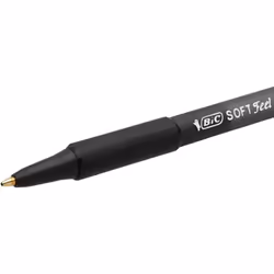 BIC Soft Feel Ballpoint Pens - Black - Pack of 3 Pens - Medium Point (1.0 mm) with Rubber Grip for Comfort
