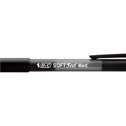 BIC Soft Feel Ballpoint Pens - Black - Pack of 3 Pens - Medium Point (1.0 mm) with Rubber Grip for Comfort