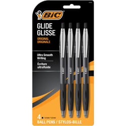 BIC Atlantis Original Retractable Ball Pen  Medium Point 1.0 mm  Black  4-Count