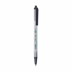 BIC CSEM11BK Ecolutions Clic Stic Retractable Ballpoint Pen  Black Ink  1mm  Medium  Dozen