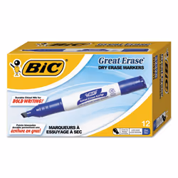 Wholesale CASE of 15  Bic Great Erase Low Odor Whiteboard MarkersWhiteboard Markers  Chisel Point  Blue