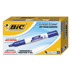 Wholesale CASE of 15  Bic Great Erase Low Odor Whiteboard MarkersWhiteboard Markers  Chisel Point  Blue