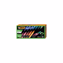 BIC Gel-Ocity Quick Dry Gel Pens Medium Point Retractable Gel Pen (0.7mm) Assorted Colors 12-Count