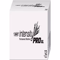 BIC Intensity Pro XL Permanent Marker  Extra Large Chisel Tip  Black  12 Count