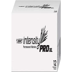 BIC Intensity Pro XL Permanent Marker  Extra Large Chisel Tip  Black  12 Count