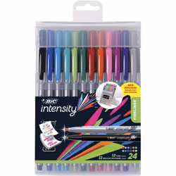 BIC INTENSITY MEDIUM FINE ASSORTED COLOUR FINELINER 24 PACK [36183]