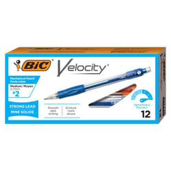 BIC Velocity Mechanical Pencils  With Colorful Barrel  Medium Point (0.7mm)  12-Count Pack Mechanical Pencils With Erasers