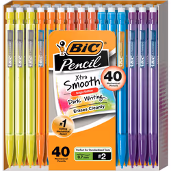 BIC Xtra-Smooth Mechanical Pencils with Erasers (MPCE40-BLK)  Bright Edition Medium Point (0.7mm)  40-Count Pack  Bulk Mechan ...