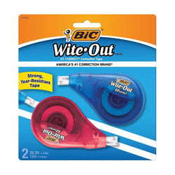 BIC Wite-Out Brand EZ Correct Correction Tape  39.3 Feet  2-Count Pack of white Correction Tape  Fast  Clean and Easy to Use Tear-Resistant Tape Offic