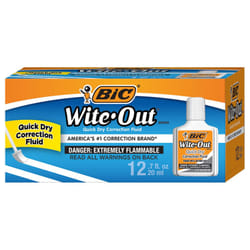 BIC Wite-Out Brand Quick Dry Correction Fluid  20 ml  White  12-Count