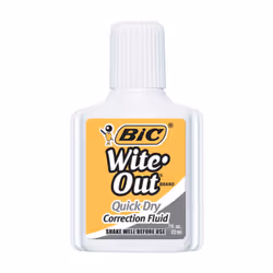 BIC Wite-Out Brand Quick Dry Correction Fluid  20 ml  White  12-Count