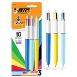 BIC 4-Color Original and Fashion Retractable Ball Pens Medium Point (1.0mm) 3-Count Pack Retractable Ball Pen With Long-Lasting Colorful Ink
