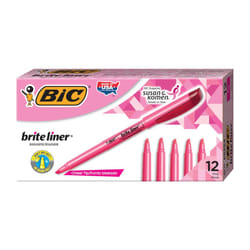 BIC Brite Liner Highlighters  Pink  Box Of 12
