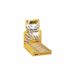 Chrome Platinum Double Edge Safety Razor Disposable Single Blades (100 Pack)