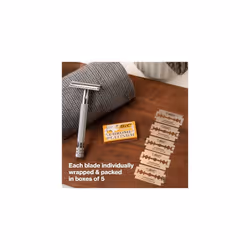 Chrome Platinum Double Edge Safety Razor Disposable Single Blades (100 Pack)