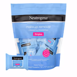 Neutrogena Makeup Remover Cleansing Towelette Singles, Daily Face Wipes to Remove Dirt, Oil, Makeup & Waterproof Mascara, Ind ...