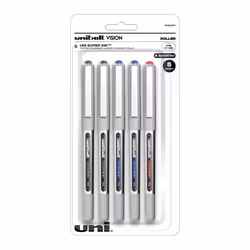 Sanford(R) Uni-Ball(R) Vision(TM) Liquid Ink Rollerball Pens Fine Point 0.7 mm Business Colors Pack Of 5
