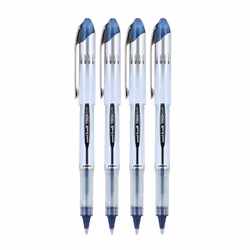 uni-ball Vision Elite Liquid Ink Rollerball Pen  Bold Point  0.8 mm  Silver Barrels  Blue/Black Ink