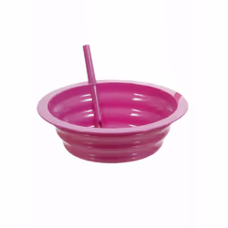Sip-A-Bowl cereal Bowl with Built-in Straw - colors Vary - Qty:1 (green, Pink, or Blue)