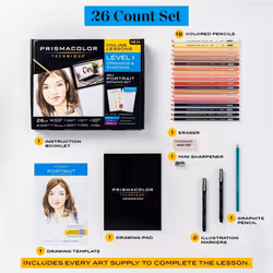 Prismacolor Technique  Portrait Drawing Set  Level 1  Art Supplies & Digital Art Lessons  26 Count  Perfect for Beginner Artists and Profess