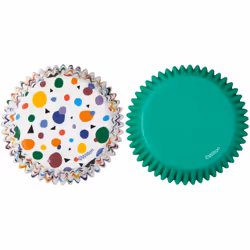 Wilton Geometric Print and Solid Green Cupcake Liners, 75-Count
