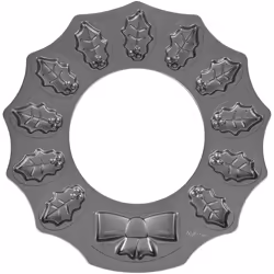 Wilton Holly Wreath Shaped NonStick Cookie Pan 12Cavity