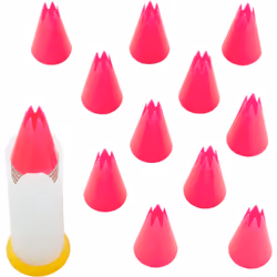 Wilton Pop-Up Piping Tip Dispenser with 12 Disposable Piping Tips, Tip 1M