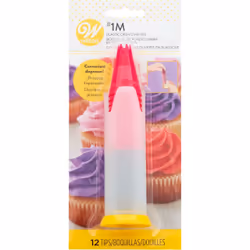 Wilton Pop-Up Piping Tip Dispenser with 12 Disposable Piping Tips, Tip 1M