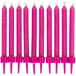 Wilton Birthday Glitter Candles  PINK Set of 10