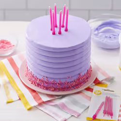 Wilton Birthday Glitter Candles  PINK Set of 10