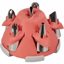 Wilton Flower Piping Tip Set with Silicone Stand  Pink  7 Pieces