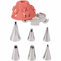 Wilton Flower Piping Tip Set with Silicone Stand  Pink  7 Pieces