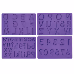 Wilton Silicone Letters and Numbers Fondant and Gum Paste Molds, 4-Piece - Cake Decorating Supplies