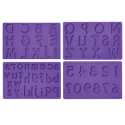 Wilton Silicone Letters and Numbers Fondant and Gum Paste Molds, 4-Piece - Cake Decorating Supplies