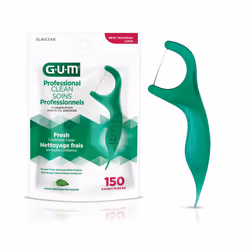 GUM-889DD Professional Clean Flossers Extra Strong Flosser Pick Fresh Mint 150 Count