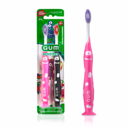 GUM - 10070942001653 Monsterz Kids' Toothbrush Ultra Soft Ages 5+ 2 count Pack of 6