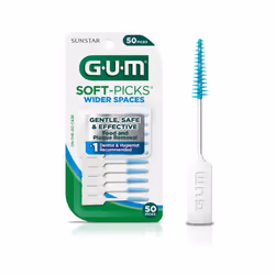 GUM Soft-Picks Wider Space Easy to Use Dental Picks for Teeth Cleaning and Gum Health with Convenient Carry Case Dentist R ...