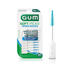 GUM Soft-Picks Wider Space  Easy to Use Dental Picks for Teeth Cleaning and Gum Health  with Convenient Carry Case  Dentist Recommended Dental Picks