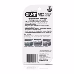 GUM Soft-Picks Wider Space  Easy to Use Dental Picks for Teeth Cleaning and Gum Health  with Convenient Carry Case  Dentist Recommended Dental Picks