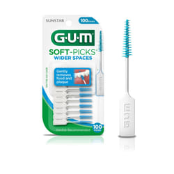 GUM Soft-Picks Wider Space  Easy to Use Dental Picks for Teeth Cleaning and Gum Health  with Convenient Carry Case  Dentist Recommended Dental Picks