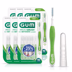 GUM Proxabrush Go-Betweens - Tight - Interdental Brushes - Soft Bristled Dental Picks for Plaque Removal Health - Safe for Br ...