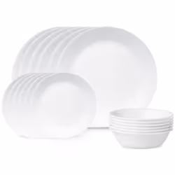 Corelle Livingware 18-Piece Dinnerware Set Winter Frost White Servic