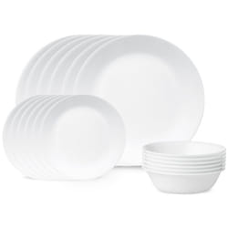 Corelle Livingware 18-Piece Dinnerware Set  Winter Frost White  Servic