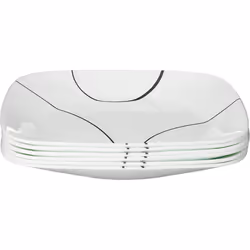 Corelle Square Simple Lines Lunch Plate Set, 6 Pack