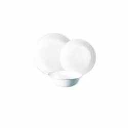 Corelle 3120AB Vitrelle Glass 12-Piece Winter Frost Chip and Break Resistant Dinner Set, White