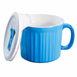 CorningWare Ceramic Colours Pop-Ins Pool 20-oz Mug w/Lid, 1 Count (Pack of 1), Blue