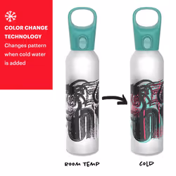 Pyrex 17.5-Oz Color Changing Glass Water Bottle with Silicone Coating