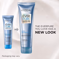 L'Oreal Paris Sulfate Free Shampoo for Curly Hair  Lightweight  Anti-Frizz Hair Care with Coconut Oil  EverPure  8.5 Fl Oz Packaging May Vary