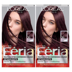 L'Oreal Paris Feria Multi-Faceted Shimmering Permanent Hair Color  Chocolate Cherry  Hair Dye Kit  Pack of 2